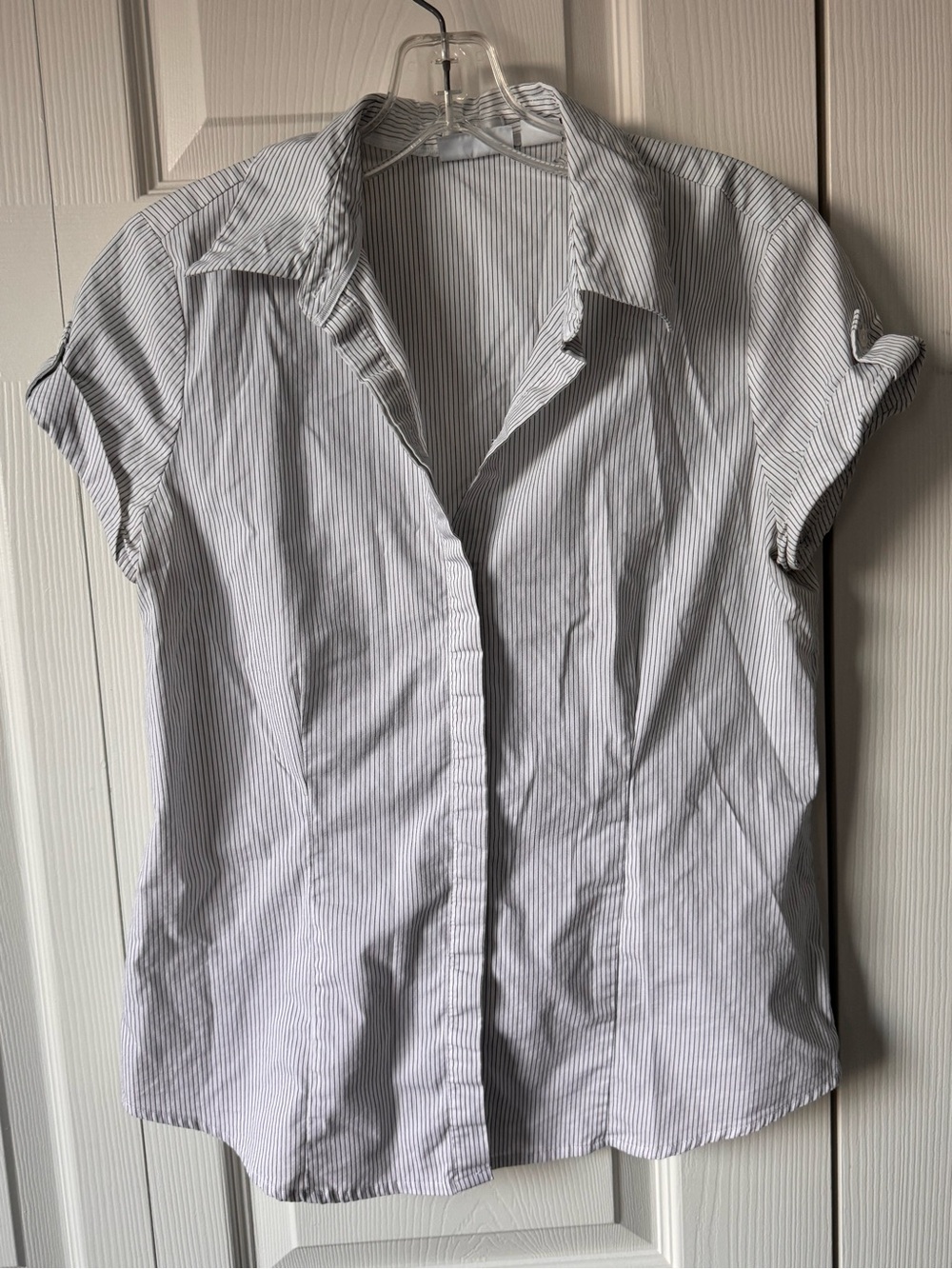 Y2K striped button up top
